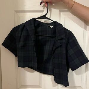 Brandy Melville Plaid Cropped Shirt